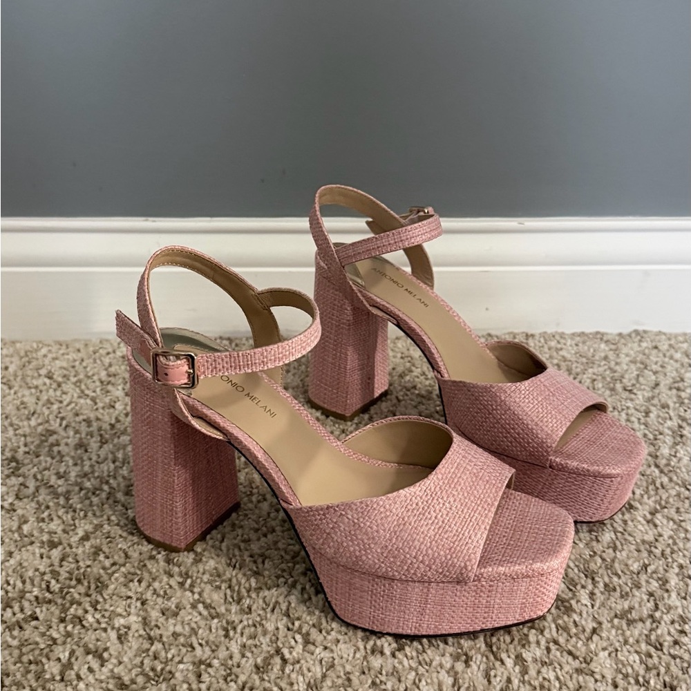 ANTONIO MELANI Blush Pink Platform Heels